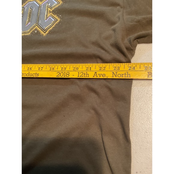 American Eagle AC/DC Graphic Band Tee Shirt Olive Green Brown Mens L/XL XL - Picture 5 of 5